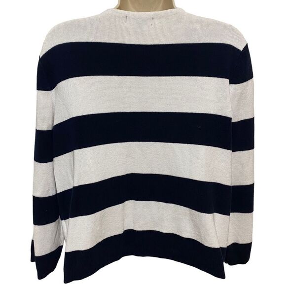 CHAPS Striped Knit Sweater Cardigan - Picture 2 of 9